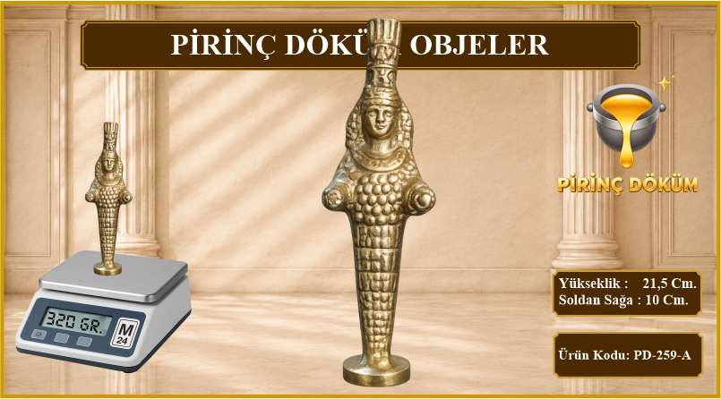 Pirinç Döküm Artemis Figür