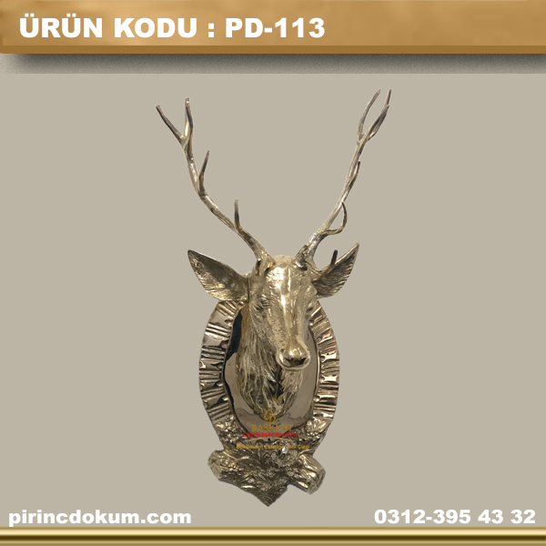 PD-113 Pirinç Geyik Başı 52 CM