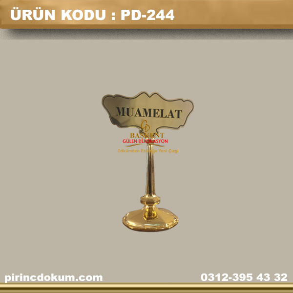 PD-244 Pirinç Masa İsimlik